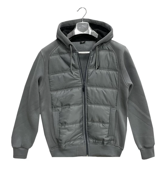 Lusso Erkek Slim Fit Uzun Kol Kapşonlu Sweatshırt-6984 ürün görseli 1