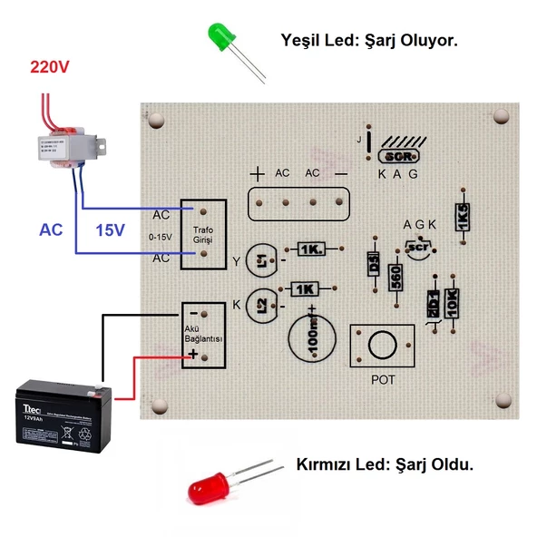 12V Akü Şarj Devresi - Demonte(Montesiz) - Resim 3