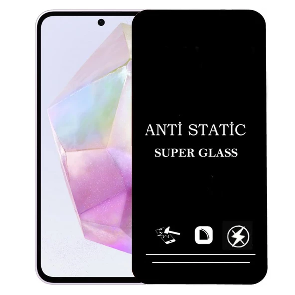 Samsung Galaxy A35 İle Uyumlu Anti Statik Ekran Koruyucu Toz Tutmayan Kırılmaz Cam ürün görseli 1