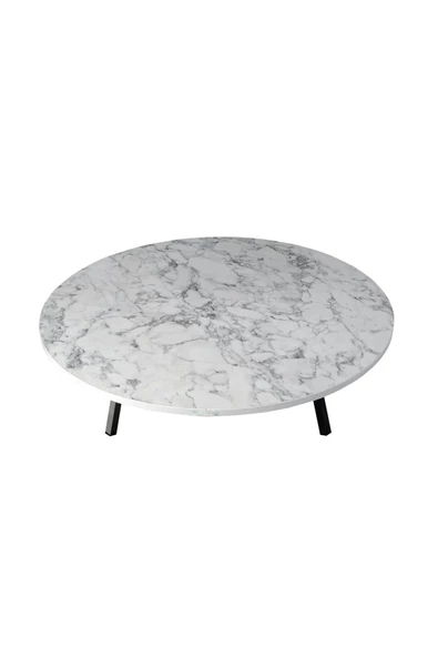 Home KATLANABİLİR METAL AYAKLI AHŞAP YER SOFRASI TEPSİ SİNİ BEYAZ MERMER DESEN 100 CM ürün görseli 1