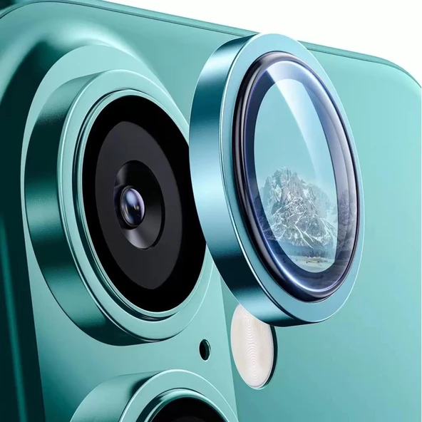 iPhone 16 / 16 Plus İle Uyumlu Mercek Lens Kamera Koruyucu DENİZ MAVİSİ ürün görseli 1