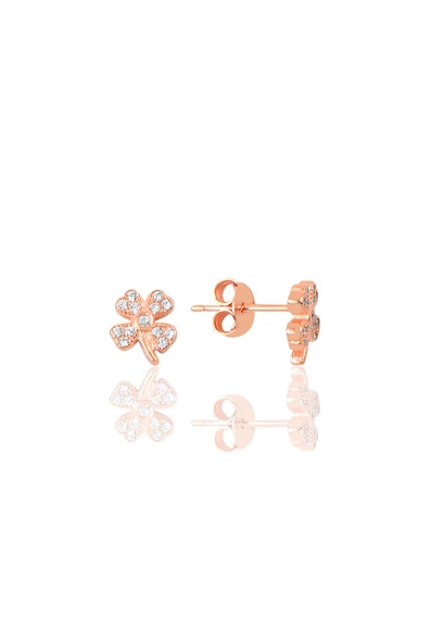 Gümüş rose şansın ışıltısı yonca küpe SGTL12627ROSE ürün görseli 1