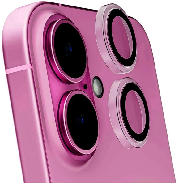 iPhone 16 / 16 Plus Mercek Lens Kamera Koruyucu PEMBE ürün görseli 1