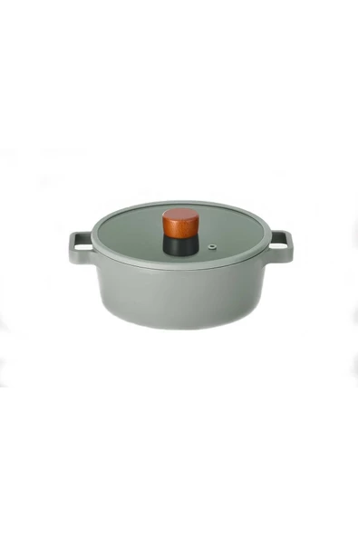 Neoflam Fika Cam Kapaklı 22x9 cm Alüminyum Döküm Basık Tencere ürün görseli 1