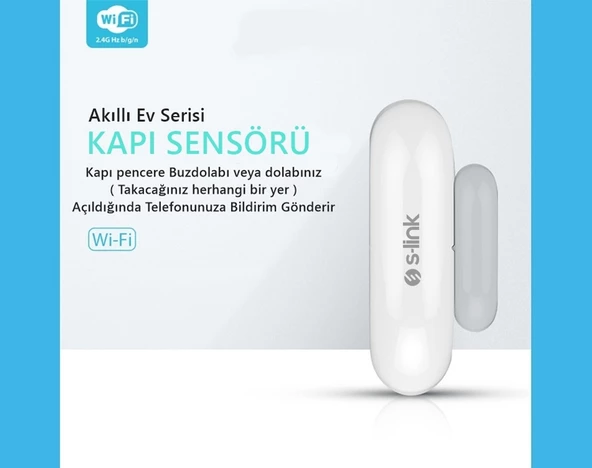 SL-EG01 Akıllı Kapı Pencere Dolap Sensörü - Manyetik - Kapı açıldığında Telefona Bildirim gönderir ürün görseli 1