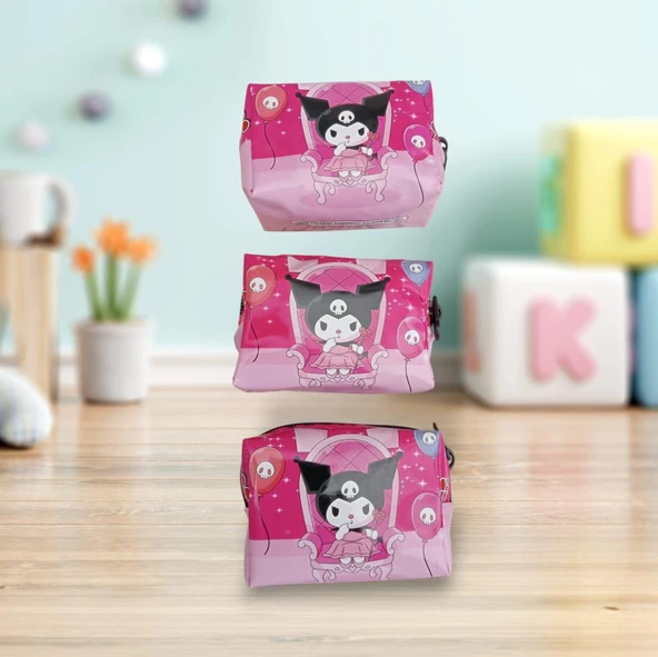 CUROMİ BOZUK PARA CÜZDANI 3 LÜ SET KIZ ÇOCUK çanta fermuarlı KUROMİ ürün görseli 1