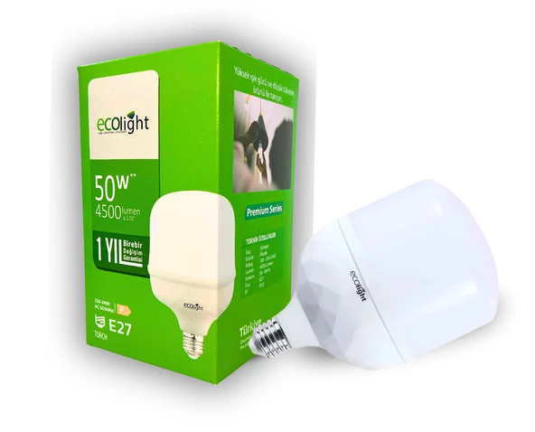 50W Torch BEYAZ Led Ampul A++ E27 ürün görseli 1