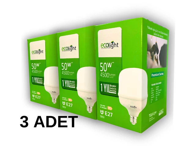 50W Torch BEYAZ Led Ampul A++ E27 - Resim 2