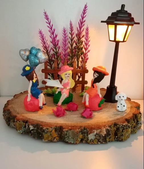 Best Friends Hediyesi Bitmeyen Dostluk Hediyesi Kız Arkadaşa Doğum Günü Hediyesi Işıklı Kütük Teraryum ürün görseli 1