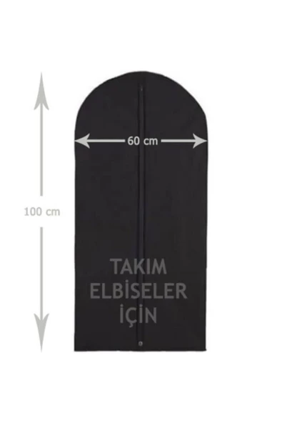 Askıcı Takım Elbise Kılıfı Gamboç 60x100 Siyah Tela Nonvoven ürün görseli 1