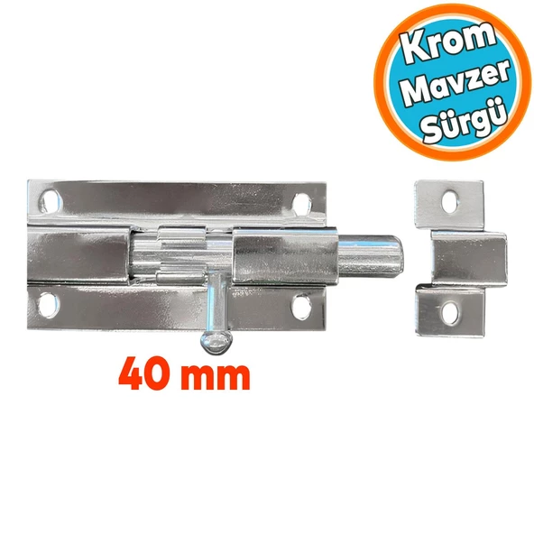 Metal Kapı Sürgüsü Küçük Krom Mavzer Sürgü Sürgülü Kilit 25x40 mm Kapı Pencere Emniyet Kilidi ürün görseli 1
