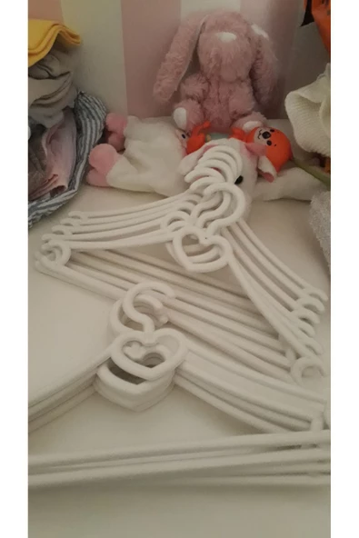 Askıcı Bebek Elbise Askısı 18 Adet Beyaz ürün görseli 1