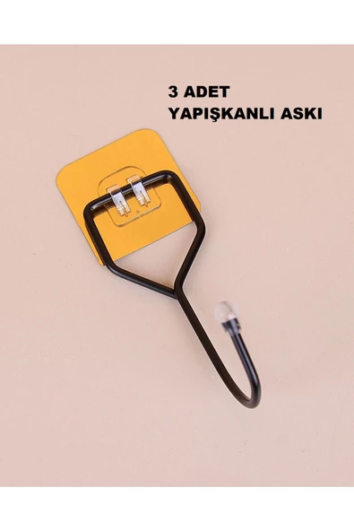 Askıcı Tekli Yapışkan Askı 3 Adet Banyo Mutfak ürün görseli 1