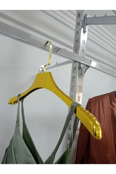 Askıcı Gold Kaplama Askı 10 Adet Abiye Tişört Showroom Askısı ürün görseli 1
