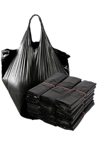 Askıcı Siyah Jumbo Atlet Poşet 45X85 cm Ekstra Kalın Dayanıklı Poşet Esnek 1 Kılo 15 Adet ürün görseli 1