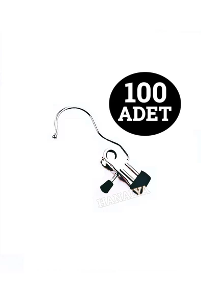 ASKICI Eşarp Askısı Elit Tek Mandal Krom Metal Askı, Şal Askısı - 100 Adet ürün görseli 1