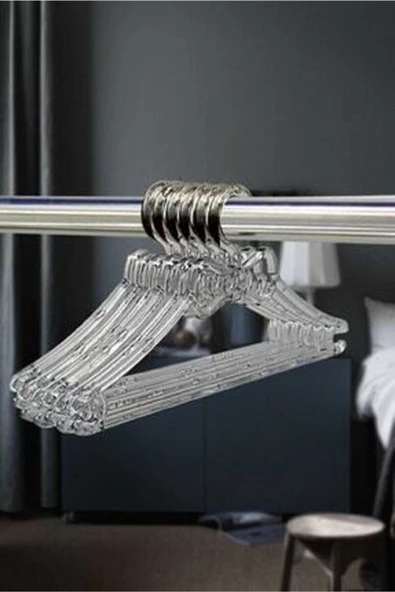 Askıcı Kristal Şeffaf Bebek Kıyafet Askısı 12'li Elbise Askısı Çocuk Kıyafet Askısı Fiyonk ürün görseli 1