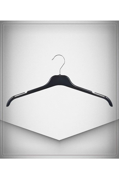 sedef askı 42 Cm Siyah Elbise Gömlek Bluz Tunik T-shirt Askısı Ec Serisi Çift Taraf Dolgulu 30 Adet ürün görseli 1