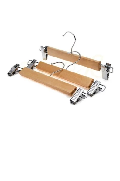 BALSA 5 Adet- Elbise Askısı Ahşap Askılık Mandallı Kıyafet Askısı -etek Askısı Mandallı Pantolon Askısı ürün görseli 1