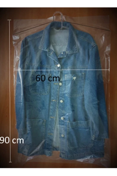 YİĞİT TİCARET Askılı Takım Elbise,ceket,kazak,tshirt Naylon Poşeti - Kıyafet Koruma Kılıfı - 60x90- 15 Adet ürün görseli 1