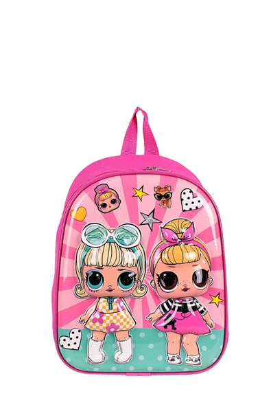 Askıcı Pembe Bebek Kız Çocuk Anaokulu Orta Boy Sırt Çantası ürün görseli 1