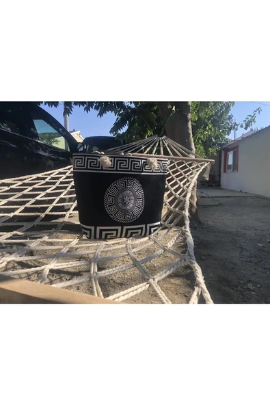 Askıcı Siyah Omuz Kol Plaj Çantası ve Yeşil Peştamal Plaj Havlusu 100x180  cm ürün görseli 1
