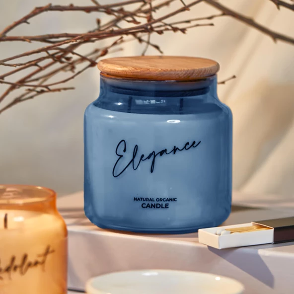 Selka Home - Pearl Cam Tasarım Kokulu Turuncu Candle Mum ürün görseli 1