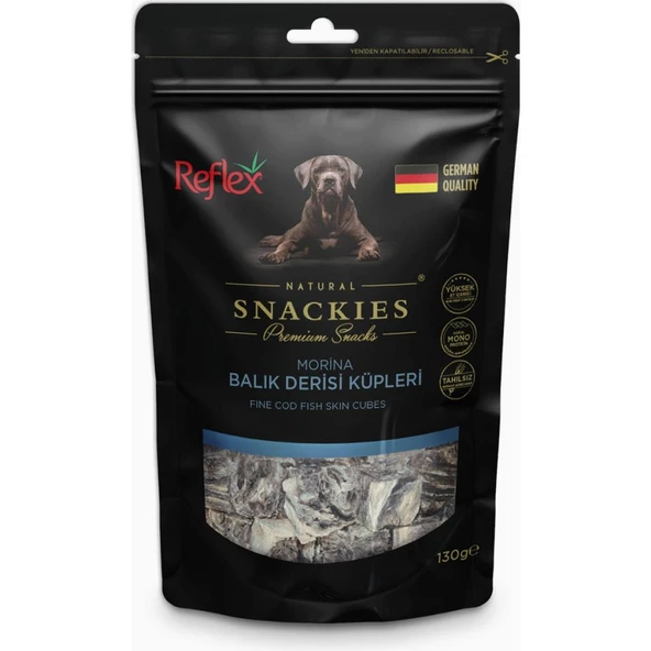 Reflex Snackies Morina Balık Küp Kurutulmuş Et Köpek Ödülü 130gr ürün görseli 1