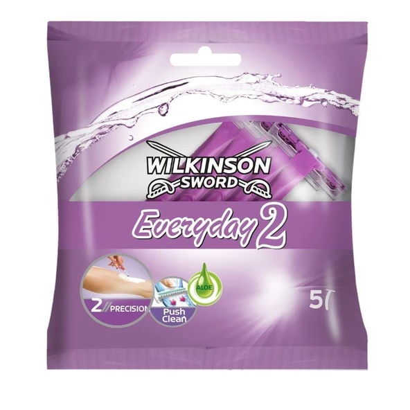 Wilkinson Sword Everyday 2, Çift Bıçaklı Kadın Kullan At Tıraş Bıçağı 5 Adet ürün görseli 1