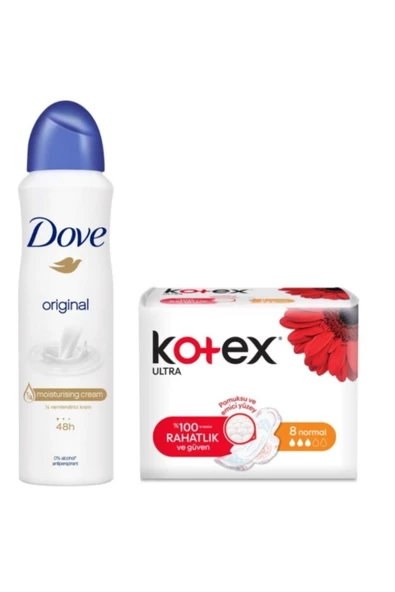 Dove Deodorant Original 150 ml + Kotex Normal ürün görseli 1