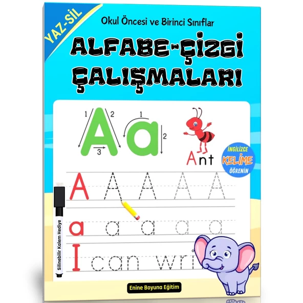 Alfabe ve Çizgi Çalışmaları YAZ-SİL Kitabı ürün görseli 1