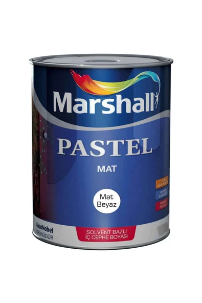 Marshall Marshall Pastel Mat Ahşap-Metal-Duvar Boyası Beyaz 0.75Lt=1Kg-Tam Silinebilir-Saten Dokulu ürün görseli 1