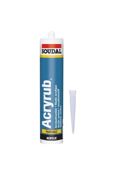 Soudal Acryrub Silikonize Mastik 500 Gr Beyaz ürün görseli 1
