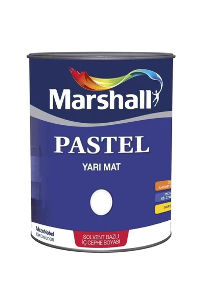 Marshall Marshall Pastel Yarı Mat Ahşap-Metal-Duvar Boyası Beyaz 0.75Lt=1Kg-Tam Silinebilir-Saten Dokulu ürün görseli 1
