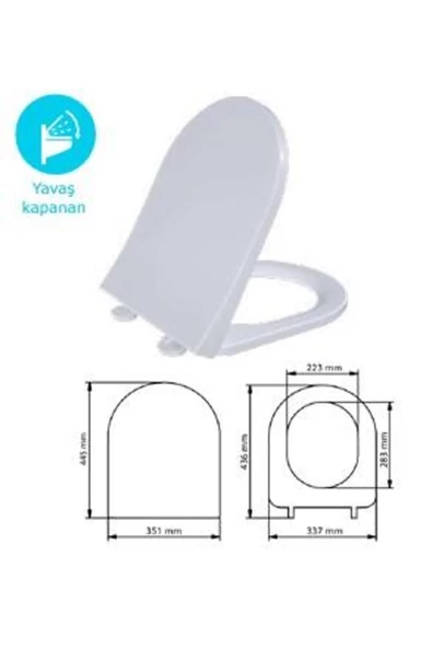 Visam Visam Mimoza Yavaş Kapanan Termoplast Klozet Kapağı ürün görseli 1