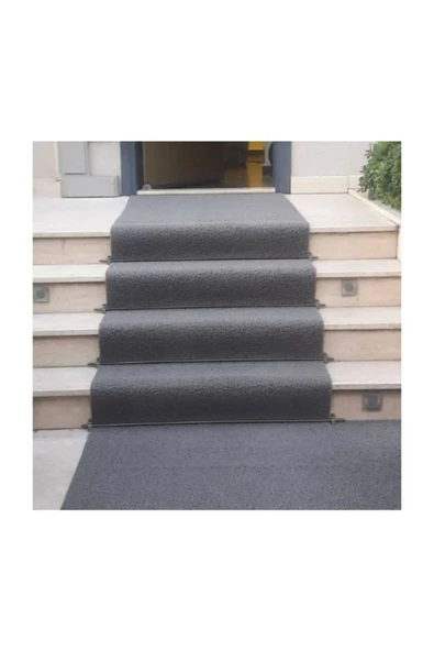 100 Cm X 1500 Cm Gri Kaydırmaz Kaymaz Yolluk Karmaşık Halı Kıvırcık Paspas 14 Mm ürün görseli 1