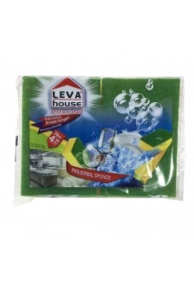 LEVA Leva Bulaşık Süngeri 4.Lü Endüstriyel.Akord Büyük Boy ürün görseli 1