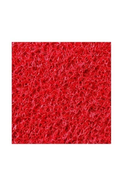100 X 250 Cm 14Mm Pvc Kaydırmaz Kırmızı Kıvırcık Paspas ürün görseli 1