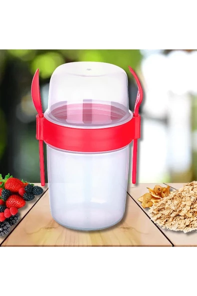 Titiz 1100 Ml Taken Go Müsli Kabı (Ap-9453) Kırmızı ürün görseli 1