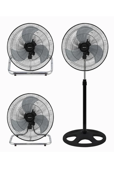 Kraus Kraus 3İn1 18'' Metal Pervaneli Sanayi Tipi Ayaklı Vantilatör 80W ürün görseli 1