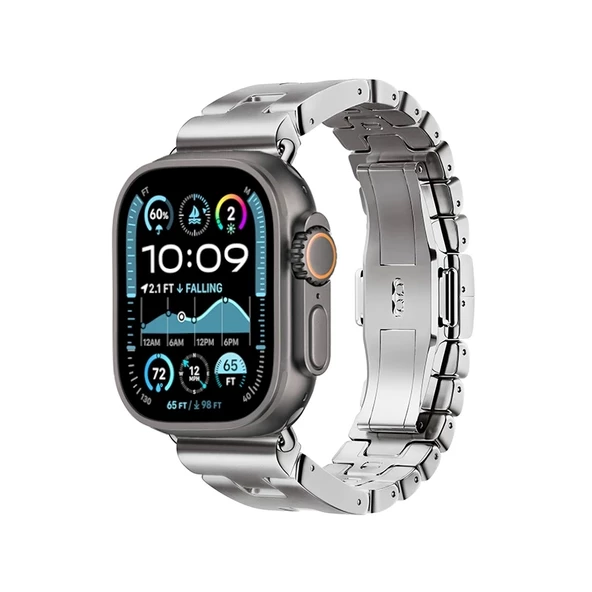 Apple Watch Ultra 49mm Uyumlu KRD-125 Metal Kordon Strap Kayış ürün görseli 1