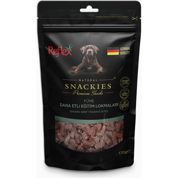 Reflex Snackies Füme Dana Et Eğitim Lokma Kurutulmuş Et Köpek Ödülü 170gr ürün görseli 1