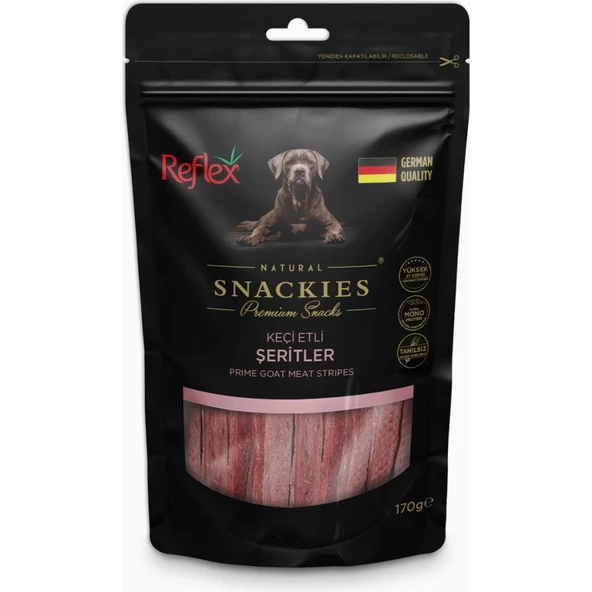 Reflex Snackies Keçi Et Şeritleri Kurutulmuş Et Köpek Ödülü 170gr ürün görseli 1
