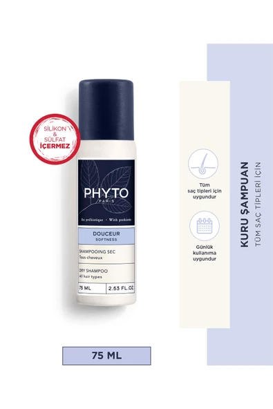 Phyto Softness Dry Shampoo Tüm Saç Tipleri Için Kuru Şampuan 75 ml ürün görseli 1