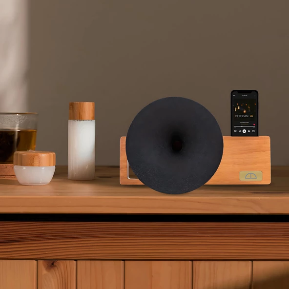Muse Açık Ceviz Akustik Gramofon - Resim 2