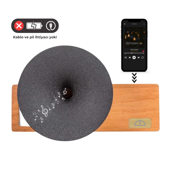 Muse Açık Ceviz Akustik Gramofon - Resim 3