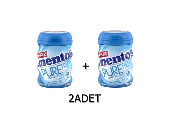 Mentos Pure Fresh Nane Aromalı Sakız - Şekersiz(Tatlandırıcılı) 60g (2 ADET) ürün görseli 1