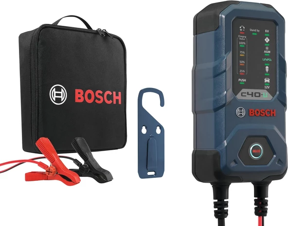 Bosch C40 Li Akü Şarj Cihazı 6/12V 5Amper IP65 -Yeni Jenerasyon Bosch 0189921040 (Lityum iyon LiFePO Aküleri Şarj Eder) ürün görseli 1