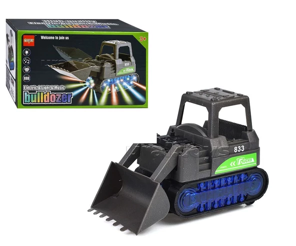 3D Işıklı Sesli Müzikli Çarp Dön Sensörlü İş Makinesi Dozer ürün görseli 1