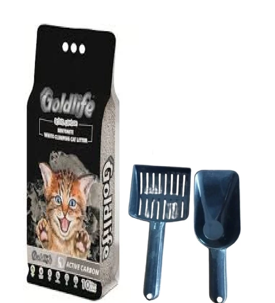 Kedi Kumu 10 litre + Kedi Kum Küreği+Kedi Mama Küreği ürün görseli 1